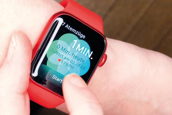 Apple Watch 6 muestra la aplicación de respiración